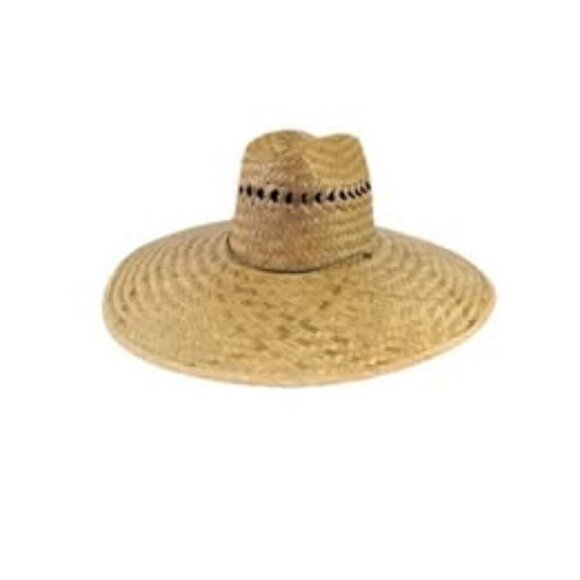 Mexican Extra Big Brim Palm Leaf Sun Hat With Adjustable Neck Cord New - Picture 1 of 7